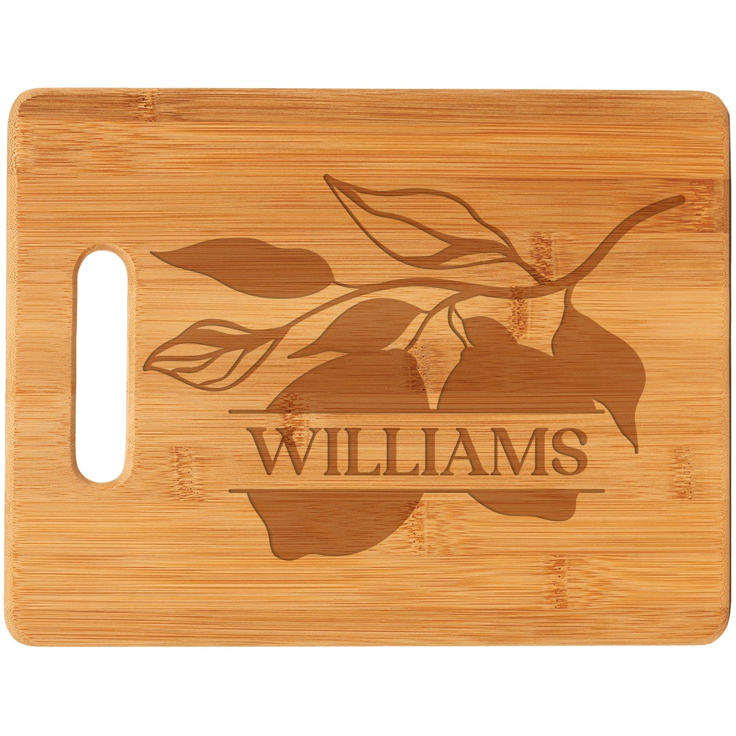 Lemon Monogram Bamboo Cutting Board