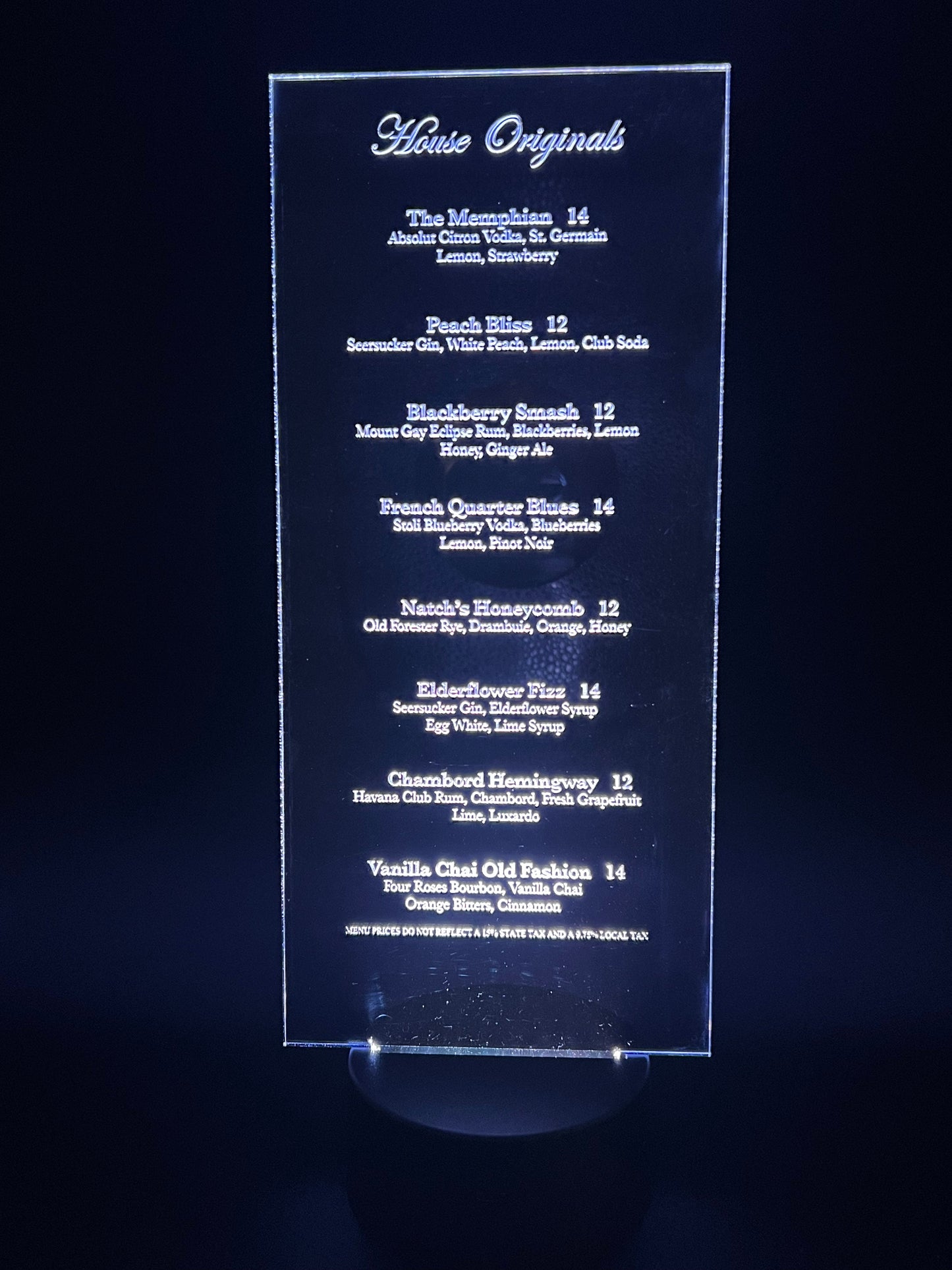 Acrylic Sign with Lighted Stand