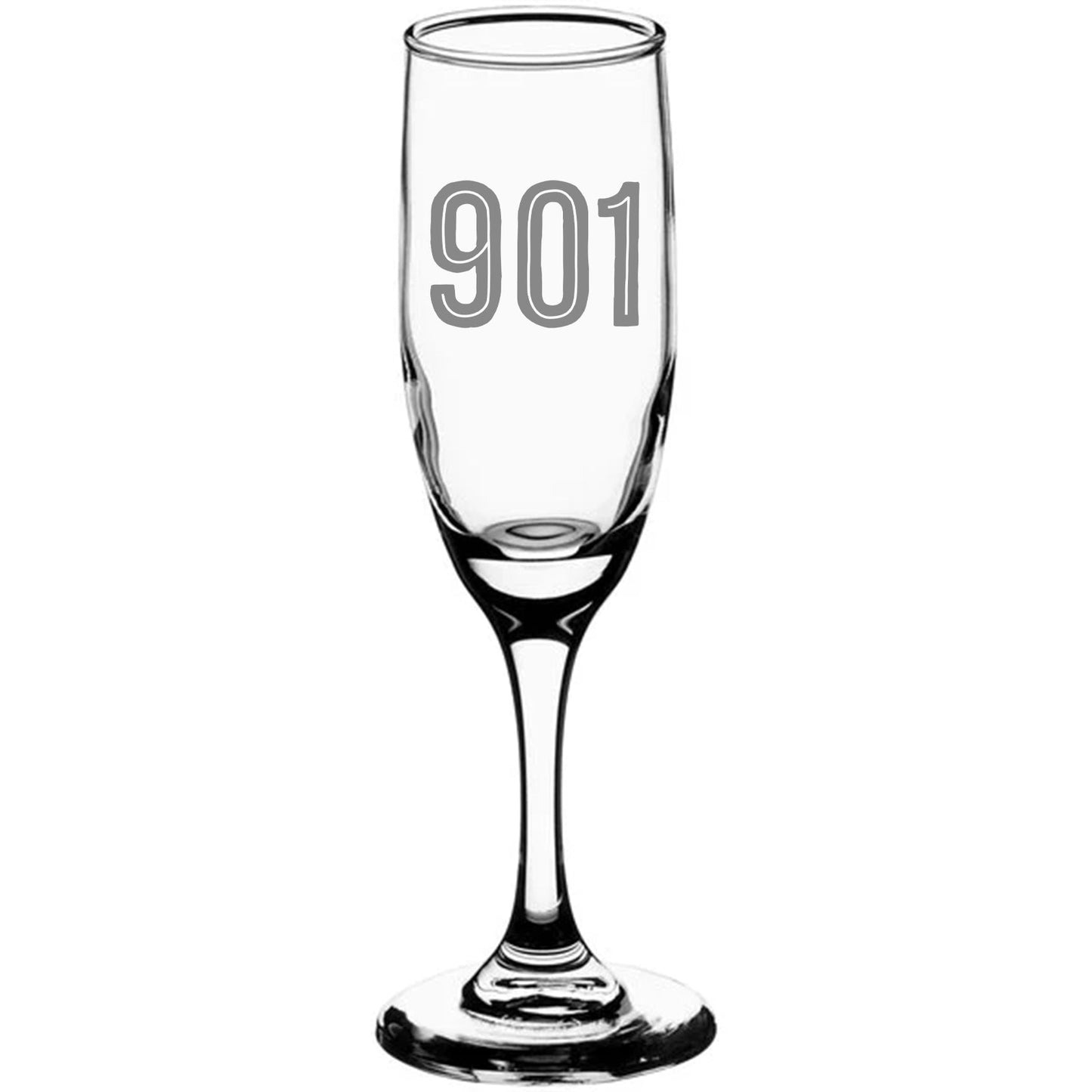 Area Code Engraved Champagne Glass