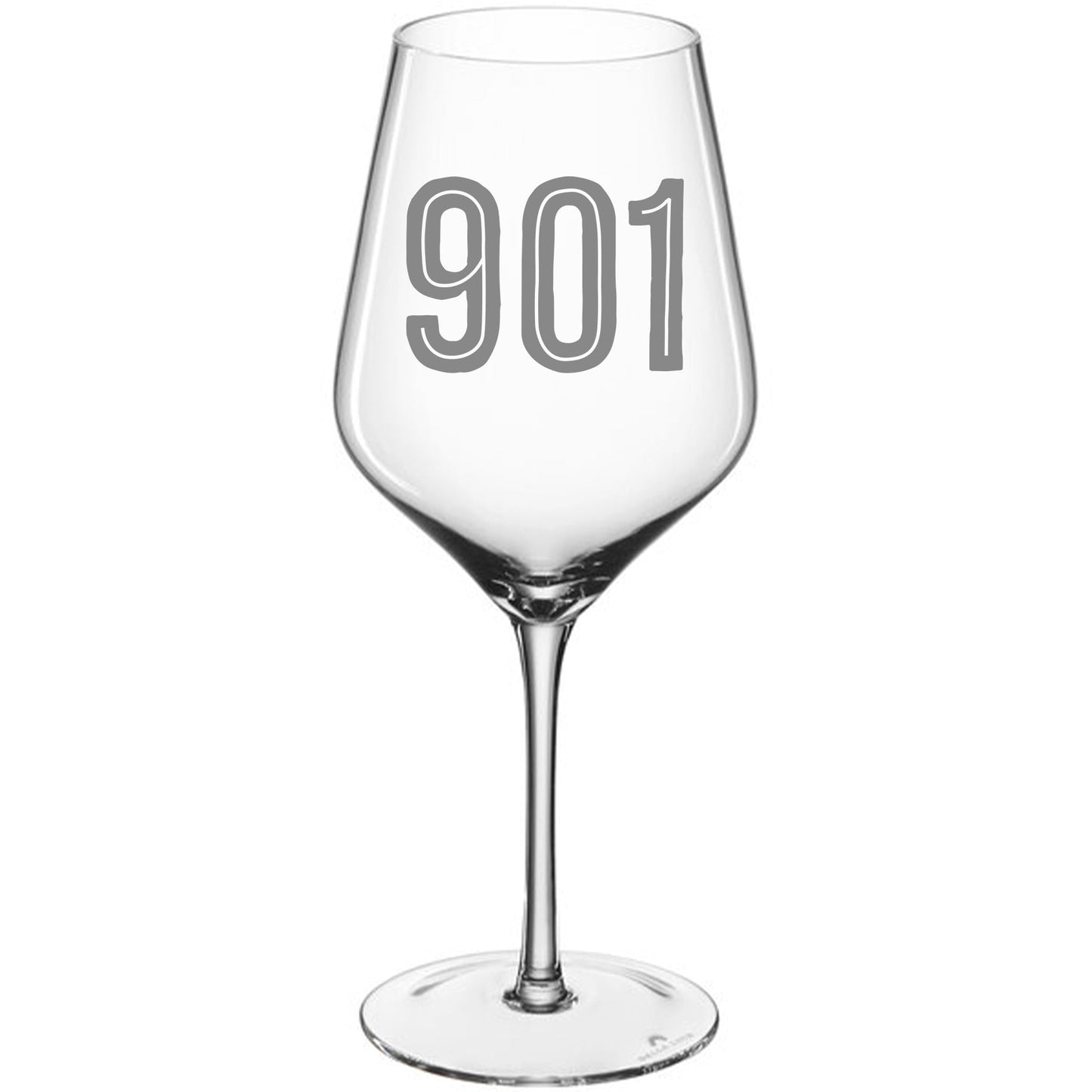 Area Code Engraved Stemmed Wine Glass