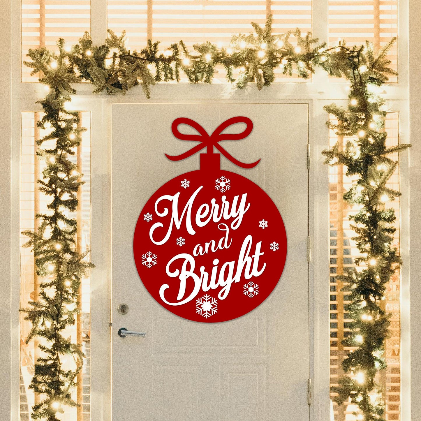 Merry and Bright Door Sign