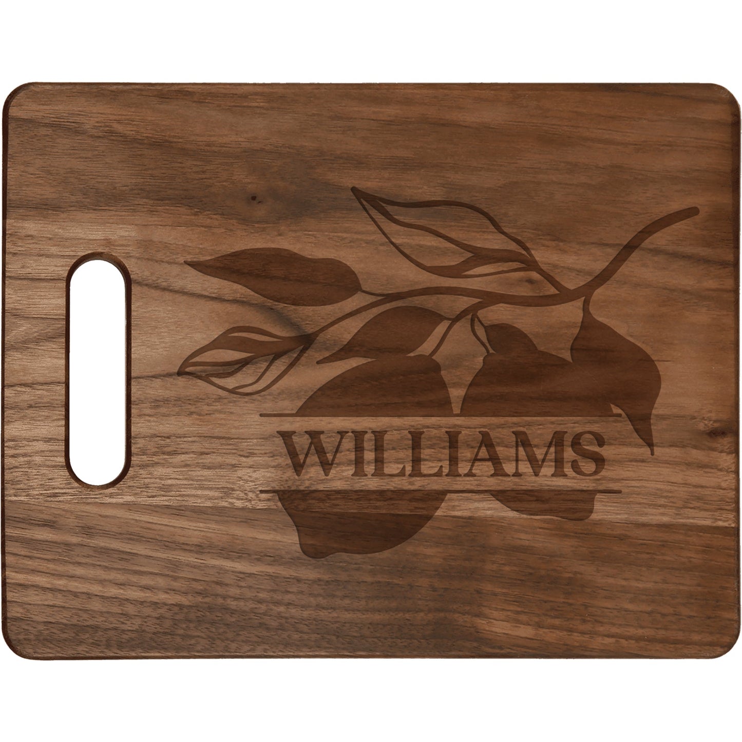 Lemon Monogram Walnut Cutting Board