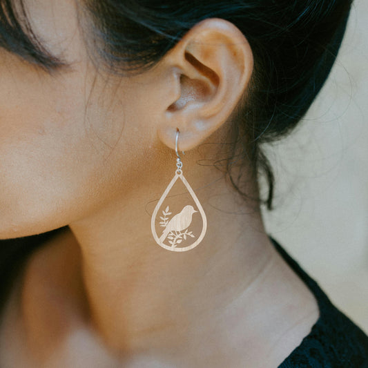 Laser Cut Bird Earrings