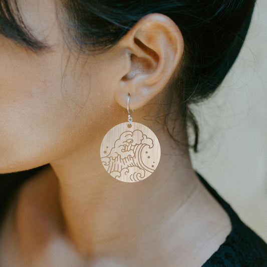 Laser Cut Wave Earrings