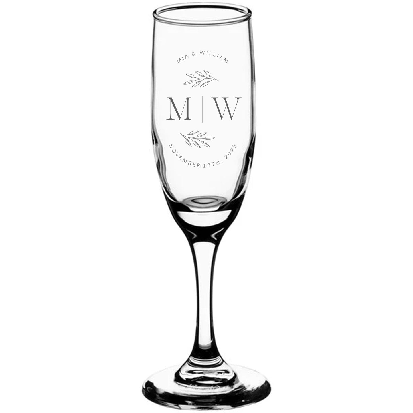 Wedding Engraved Champagne Glass