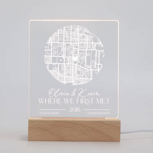 Where We First Met Acrylic LED Sign