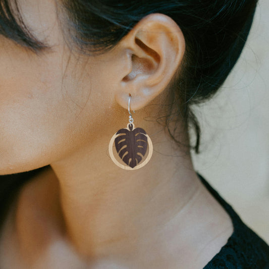 Laser Cut Leaf Earrings